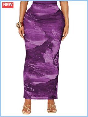 Women's Floral Mesh Maxi Pencil Skirt High Waist Bodycon Long Skirt
